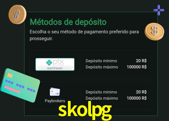 O cassino skolpg oferece uma grande variedade de métodos de pagamento